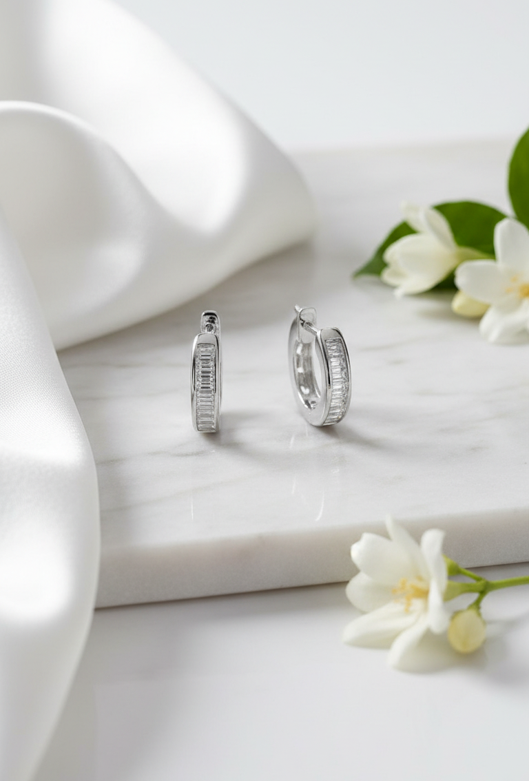 Silver Mozo Hoop Earrings