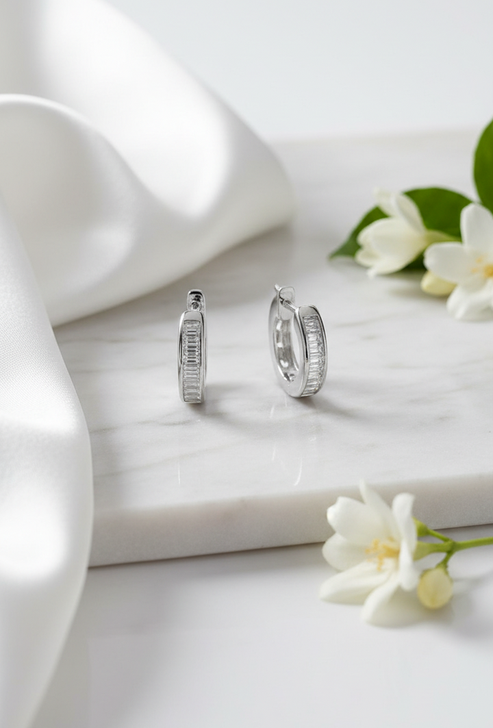 Silver Mozo Hoop Earrings