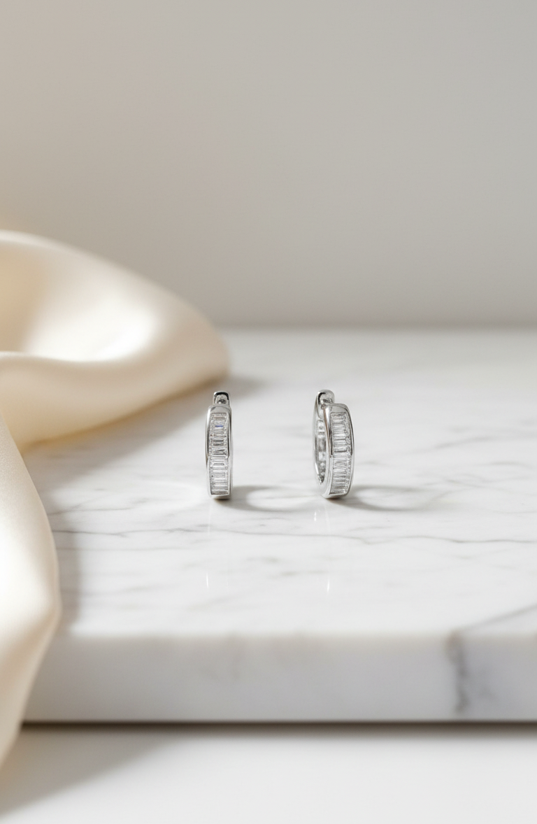 Silver Mozo Hoop Earrings