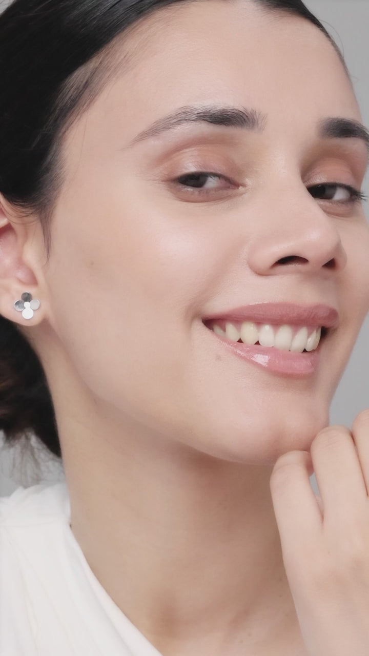 Silver Floral Earrings