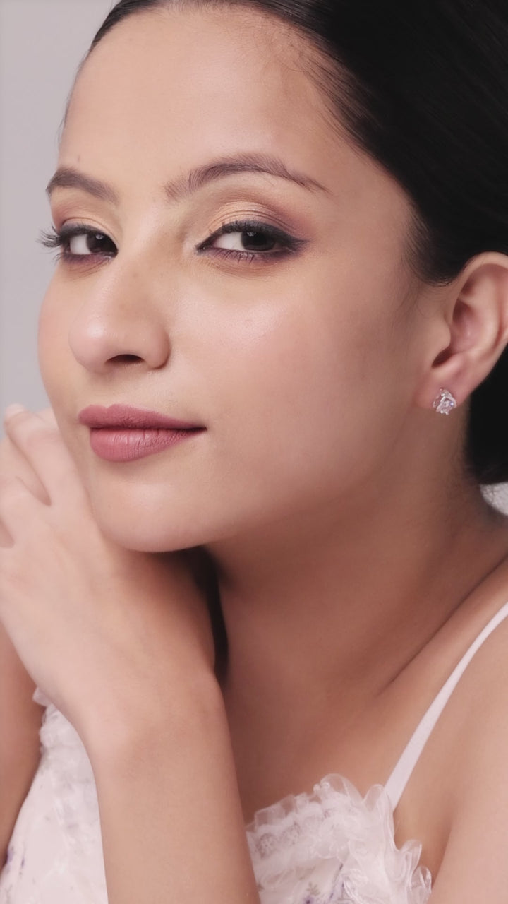 Luxe Silver Stud Earrings
