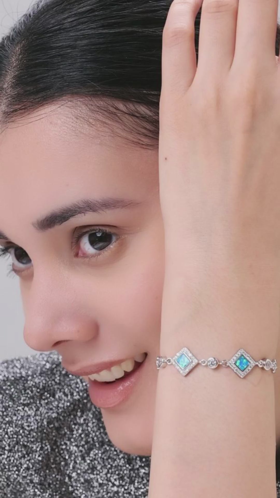 Silver Blue Ziama Bracelet