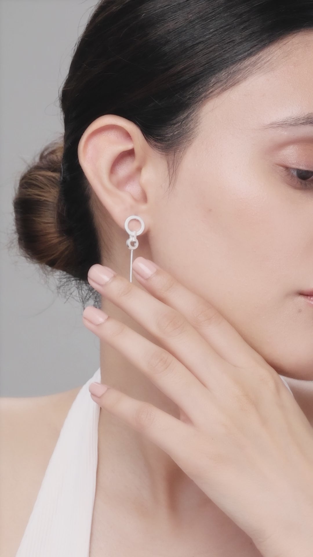 Silver Double Hoop Earrings