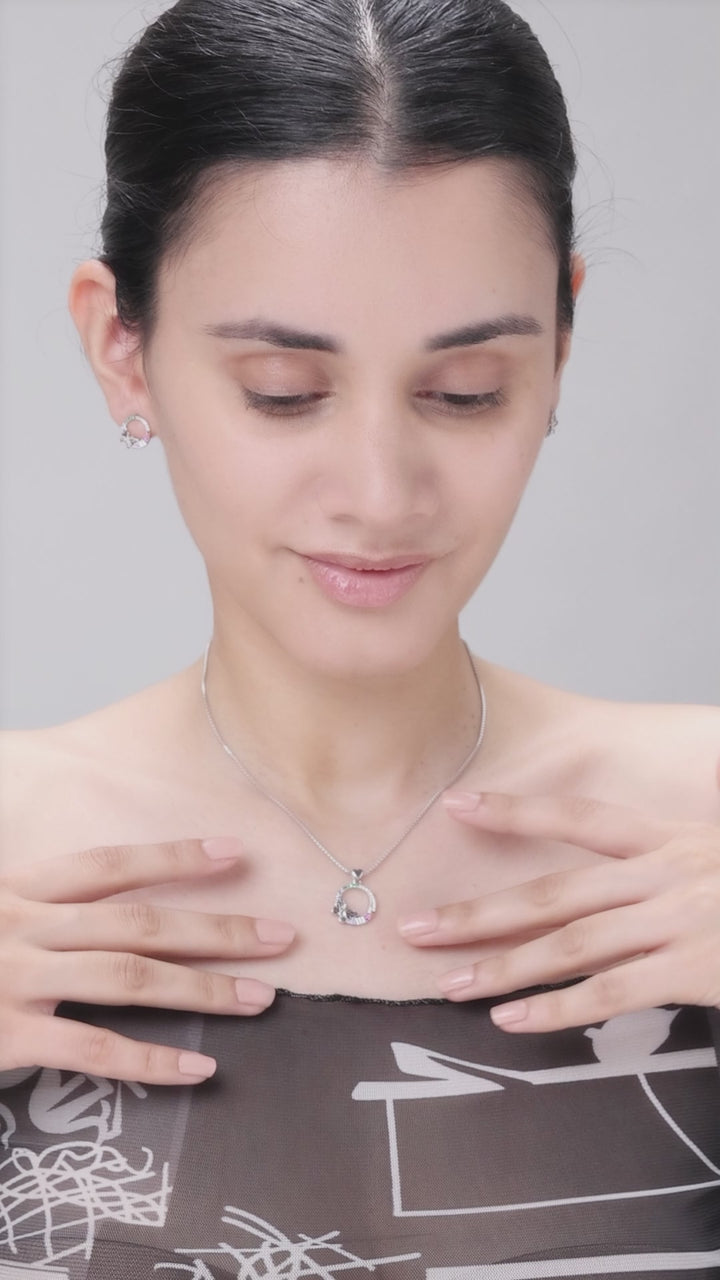 Silver Geminy Pendant Set