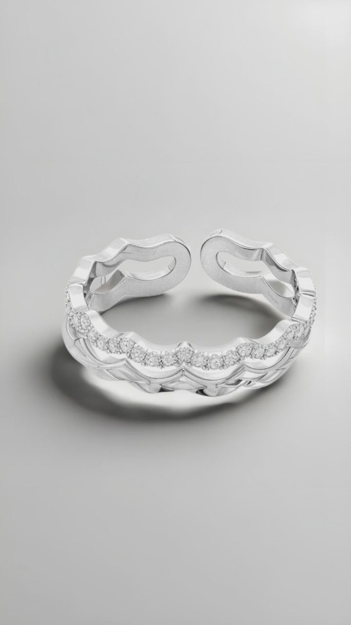Sterling Silver Wavy Ring