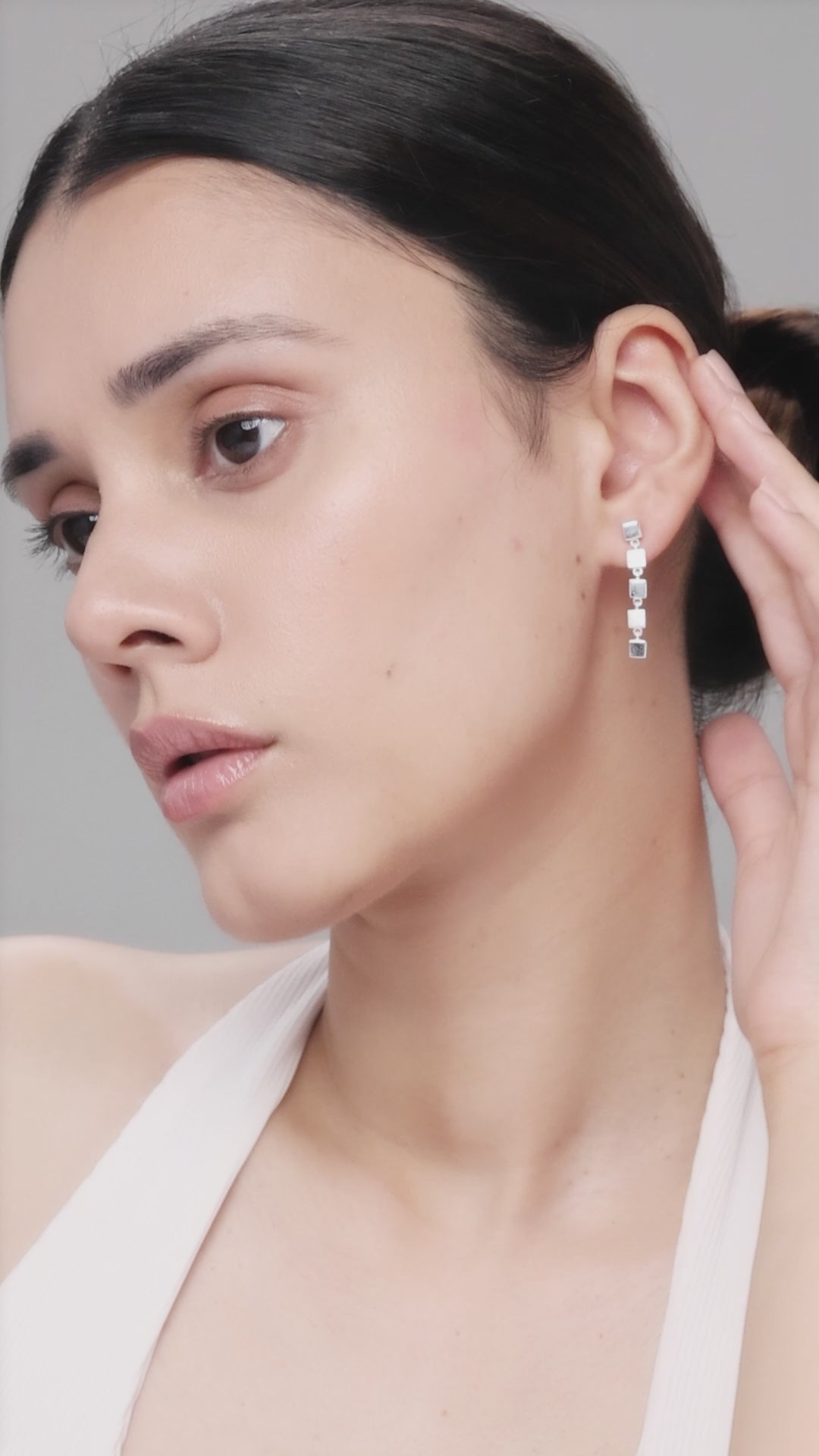 The Cubical Silver Earrings