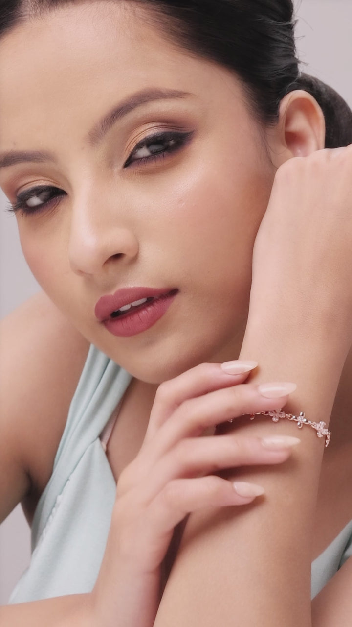 Sterling Silver the Flower Bracelet (Rosegold)