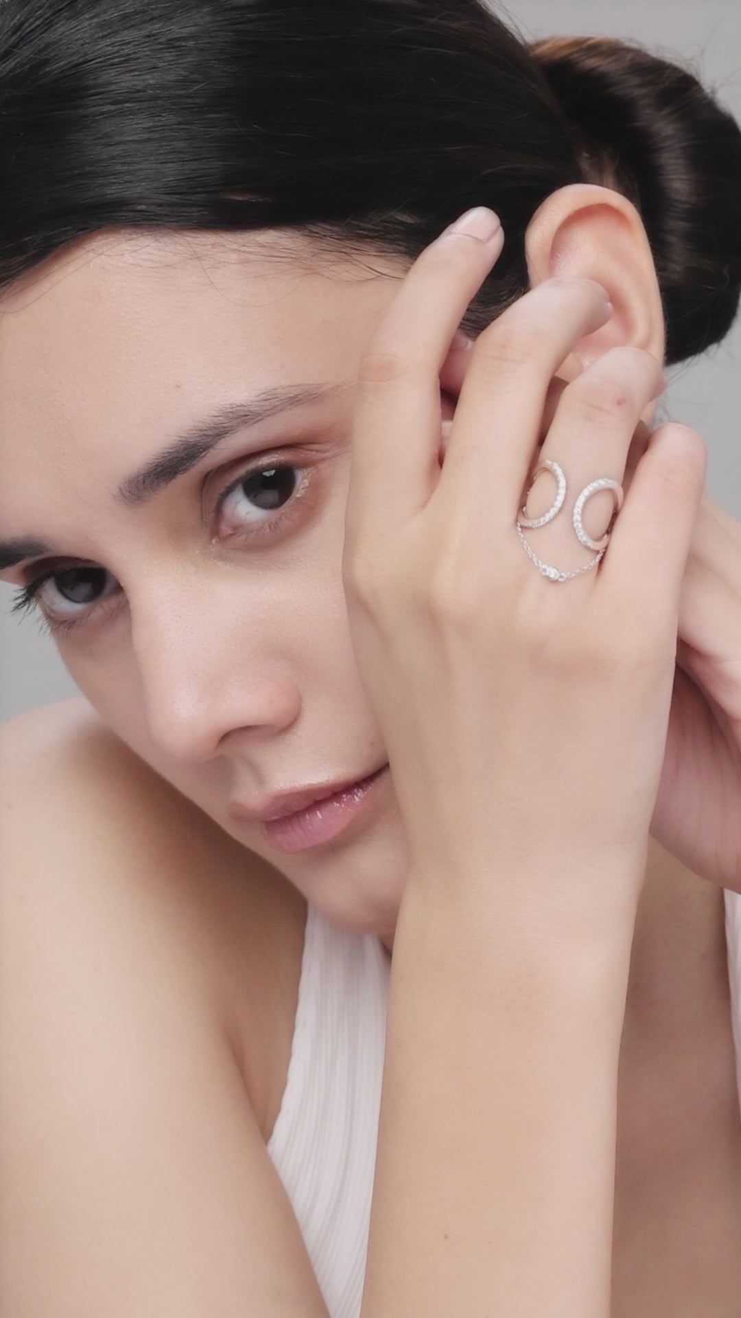 Silver Hanging Diamond Ring
