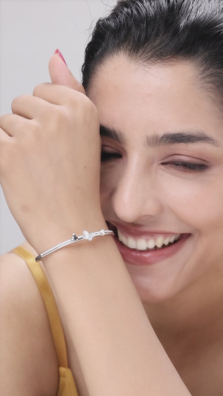 Silver Twist Butterfly Bracelet