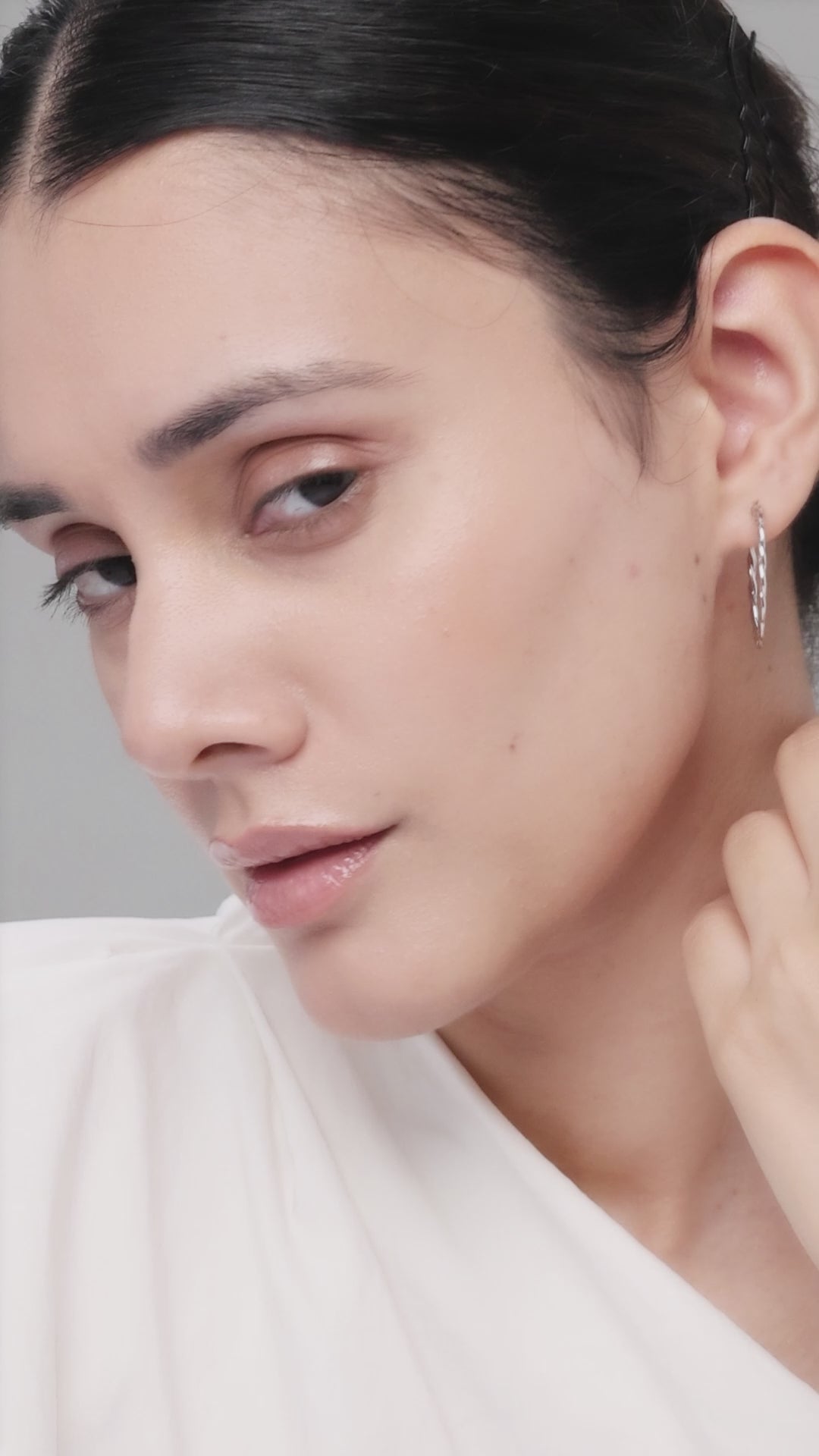 Silver Big Twist Earrings