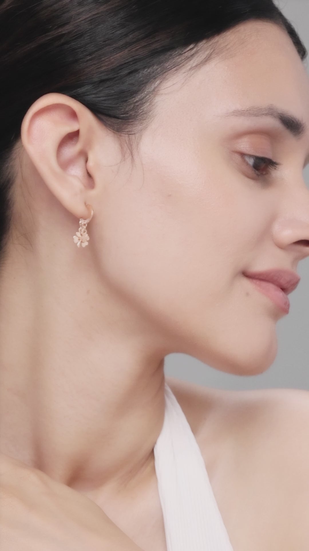 Silver Clover Earrings (Rosegold)