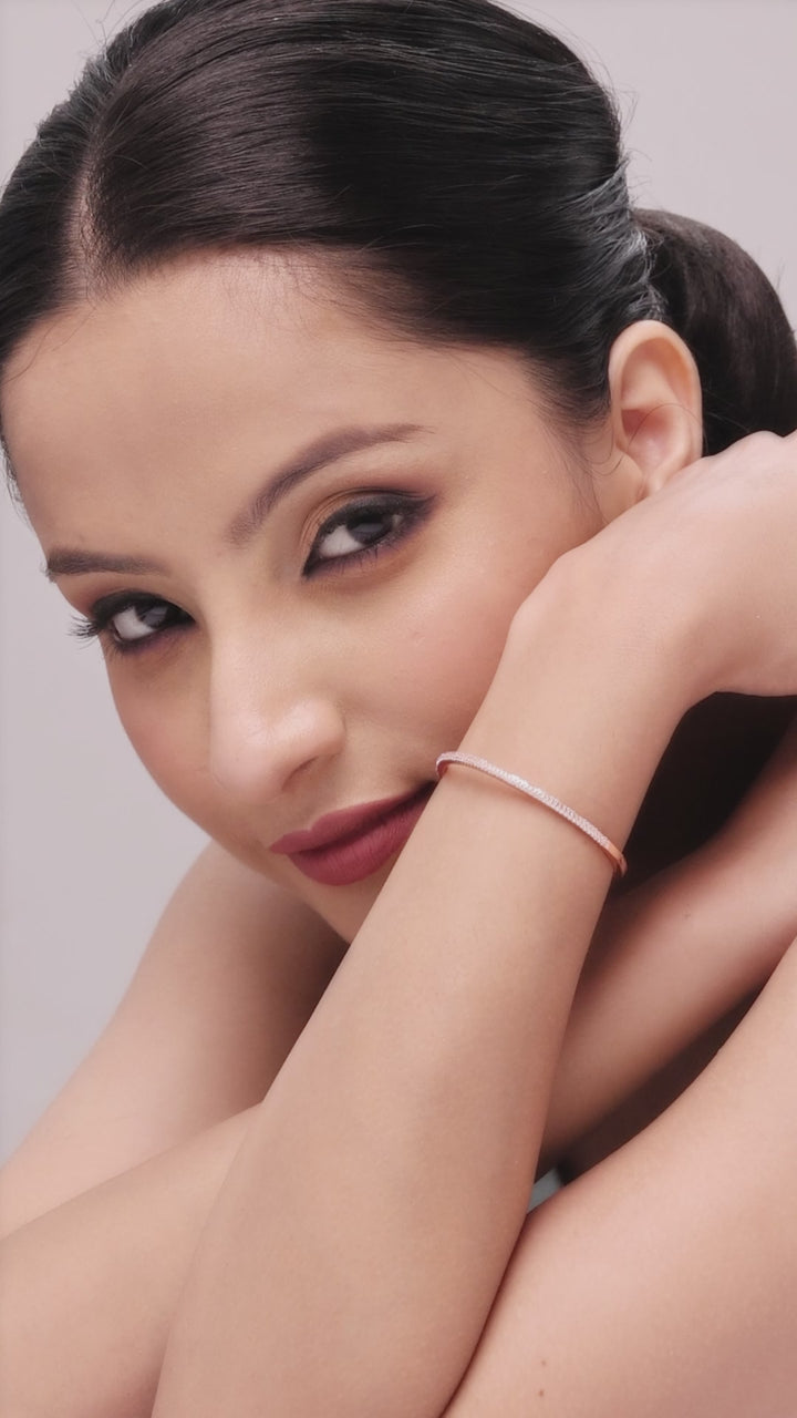 Sterling Silver Shinny You Bracelet (Rosegold)
