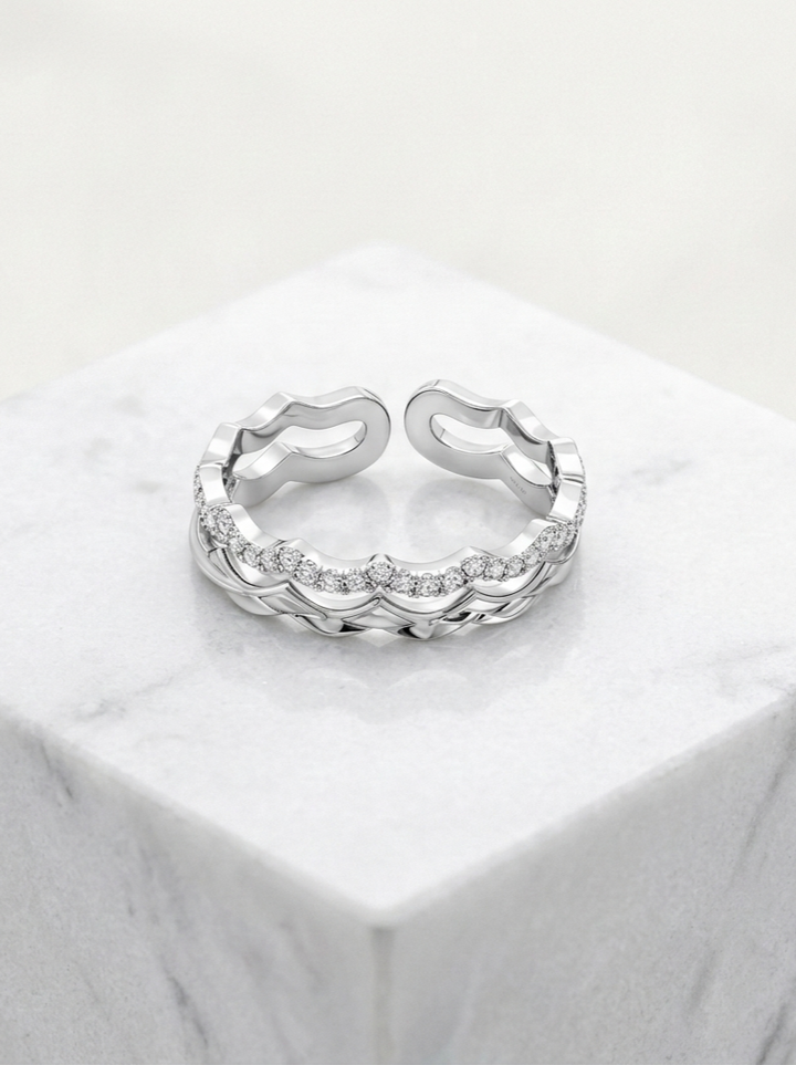 Sterling Silver Wavy Ring