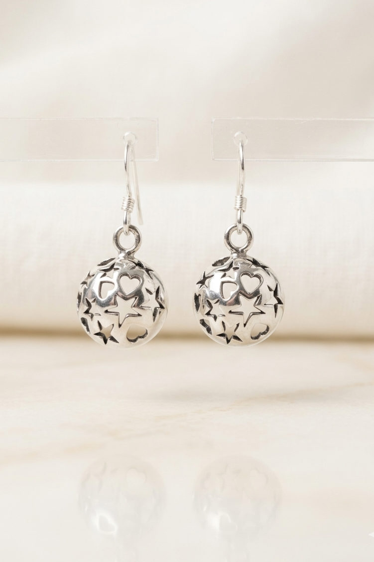 Silver Nima Round Earrings