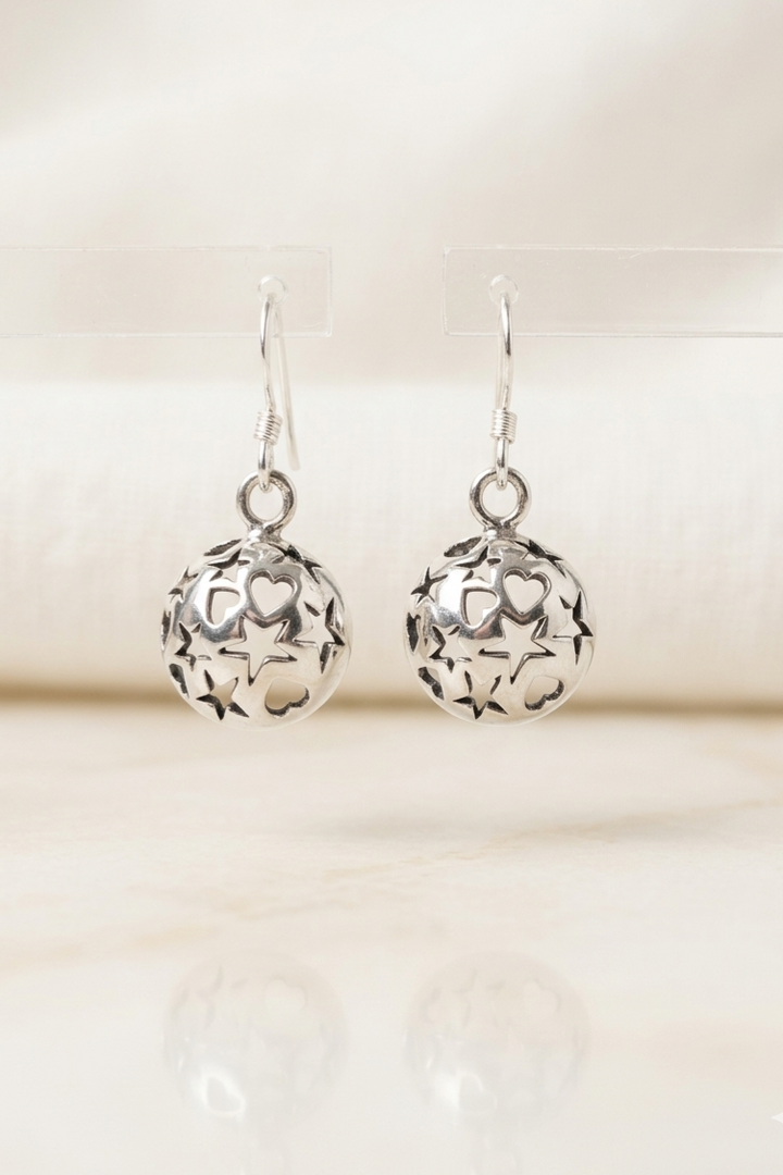 Silver Nima Round Earrings