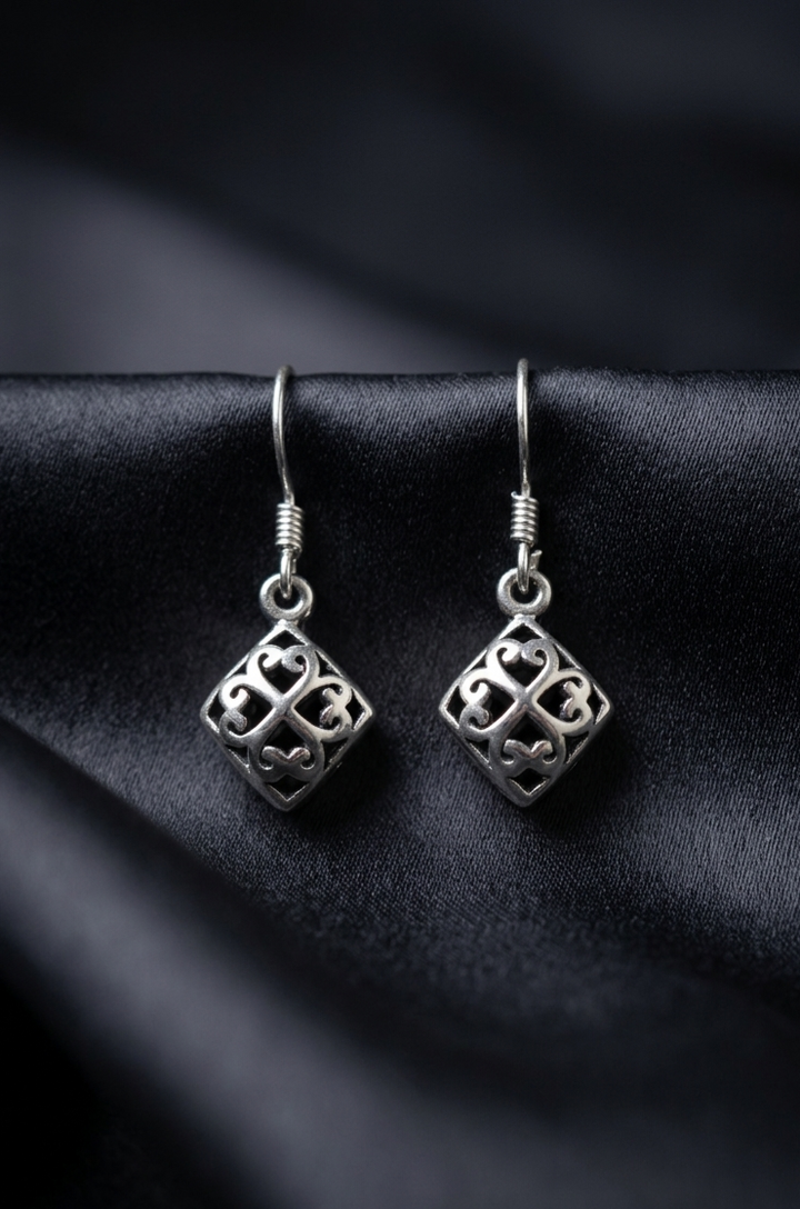 Silver Nima Square Earrings