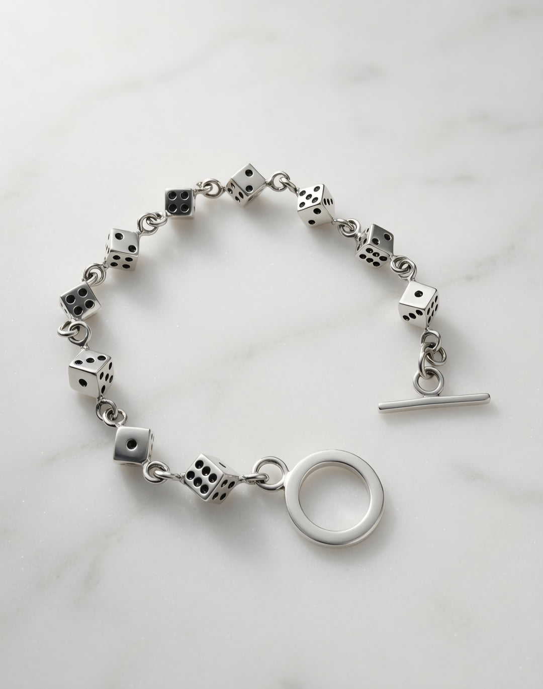 Silver Dice Luxe Bracelet (Men)