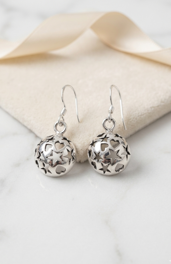 Silver Nima Round Earrings